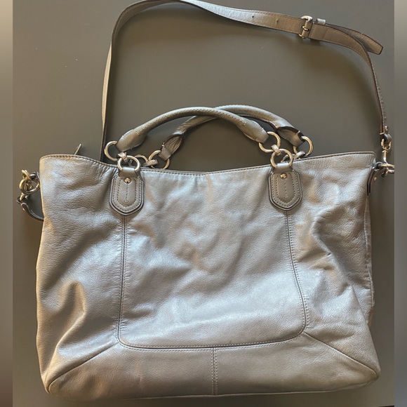 Coach silver leather crossbody/shoulder bag - Picture 2 of 7